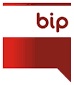 Logo Biuletynu Informacyjnego. Na tle falgi biało-czerwonej, na białym polu napis "bip".